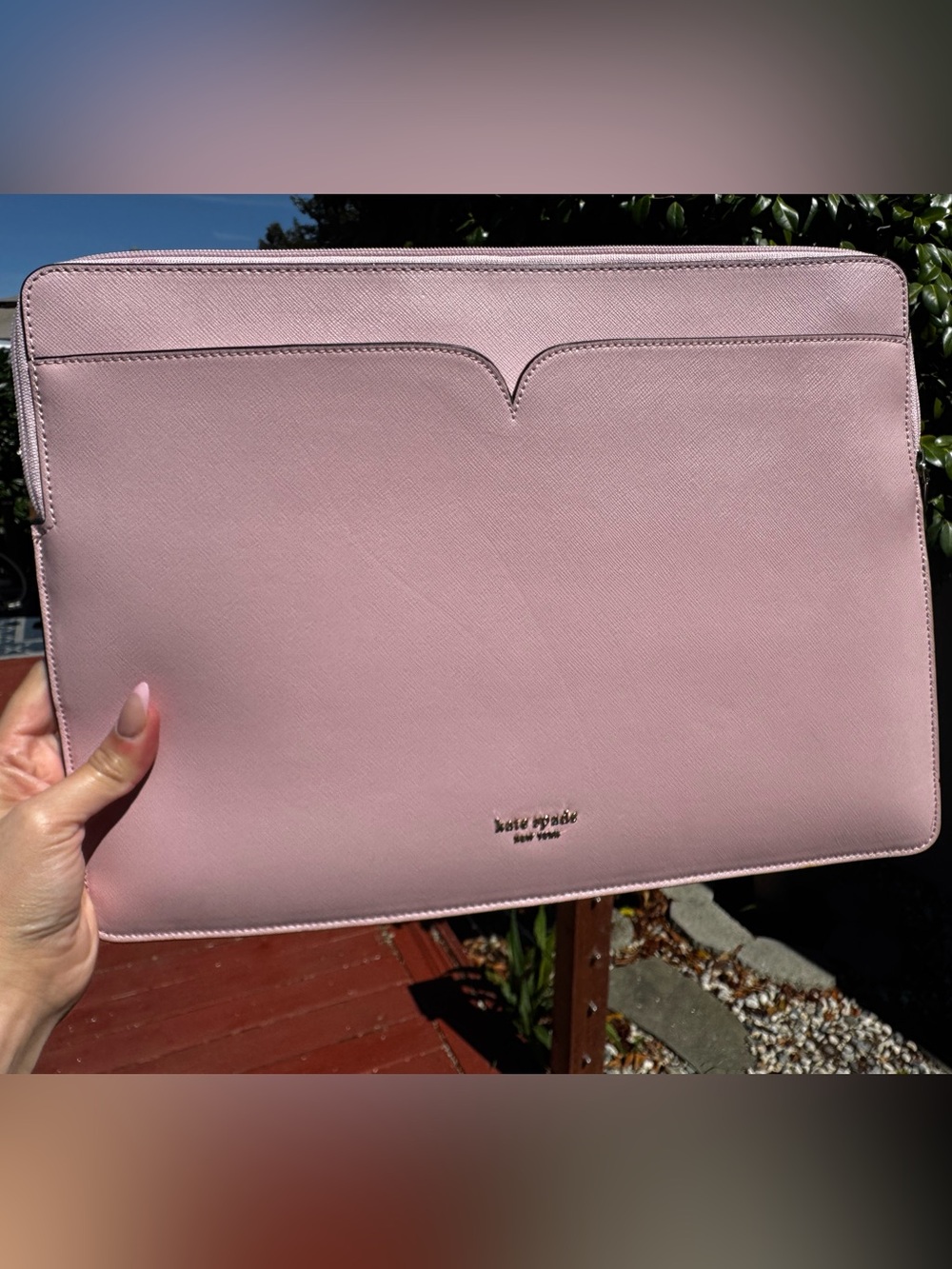 kate spade light pink saffiano leather laptop case
